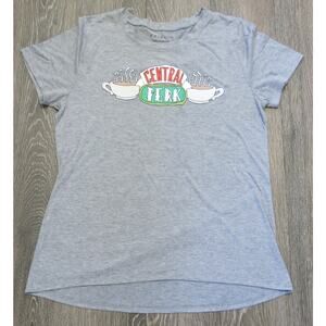 FRIENDS CENTRAL PERK Coffee Cup T Shirt Size XL Women Gray TV Series
